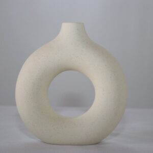 Cream donut vase