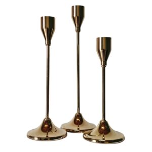 Rose Gold Candle sticks set of 3