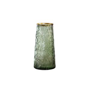 Green vase with gold