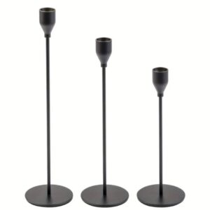 Modern Black Candle Sticks set of 3