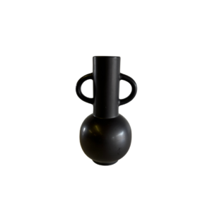 Black vase with handles