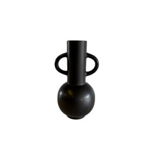 Black vase with handles